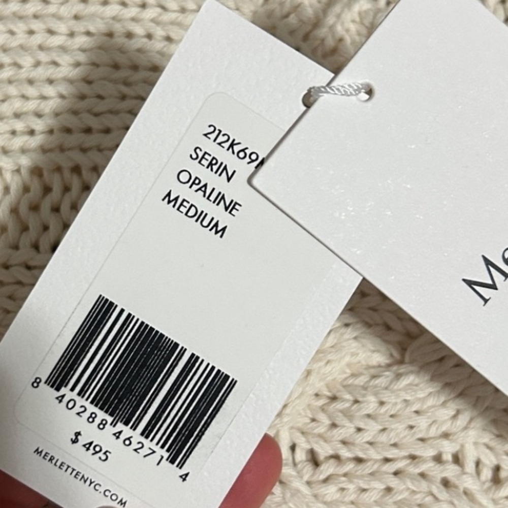 Merlette Serin Cream White Cable Crewneck Knit Sweater Shopbop Chunky Handmade - Picture 5 of 7